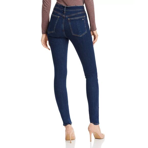 Rag & Bone Nina High Rise Skinny Dark Wash Stretch Jeans Marine Blue Size 26 - Picture 2 of 10